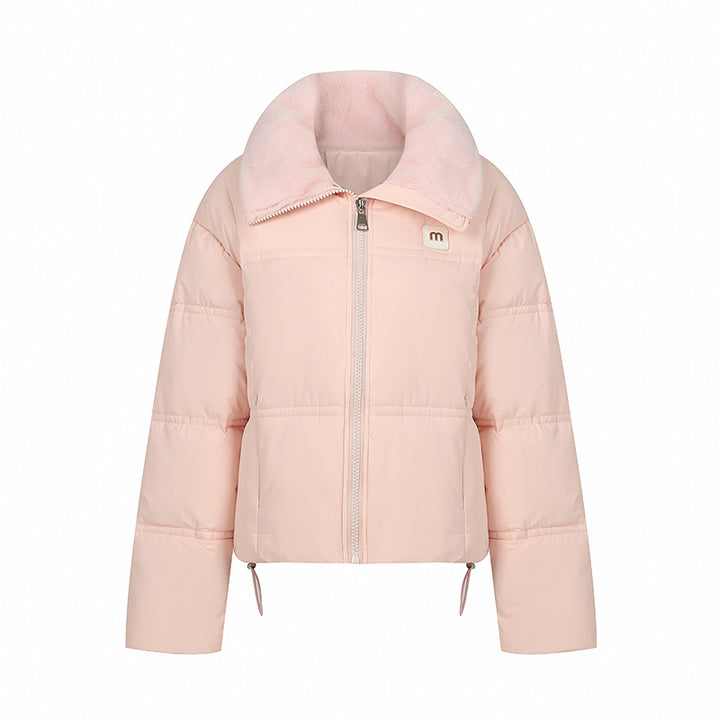 Damen Stylische gefütterte Winterjacke mit abnehmbarem Kragen Drune