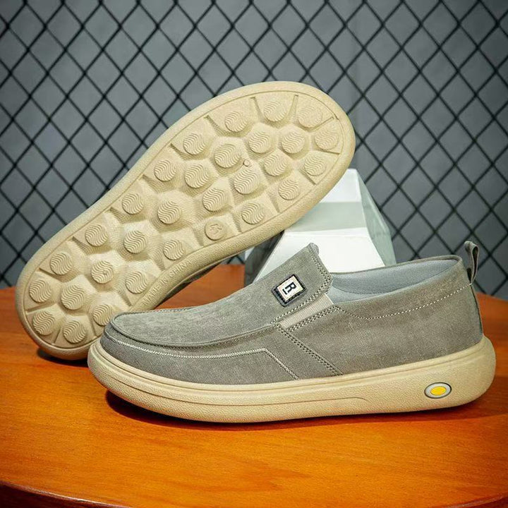 Herren Canvas-Slip-On Freizeit-Slipper mit ergonomischer Komfortplateau-Sohle Drune