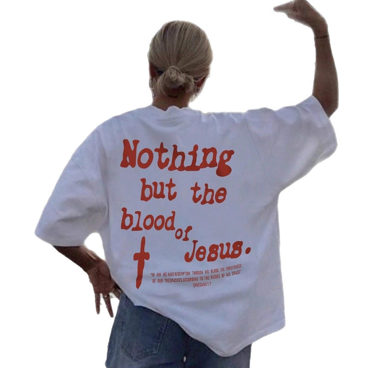Damen Oversized T-Shirt mit kreativem Schriftzug und lässigem Schnitt Drune