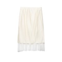 Damen Midirock mit Chiffon-Volant und leichtem Drape Drune