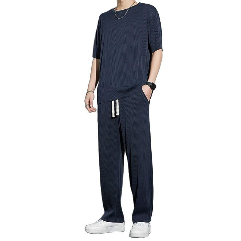 Herren Bequeme Freizeithose mit trendiger Streifenstruktur Drune