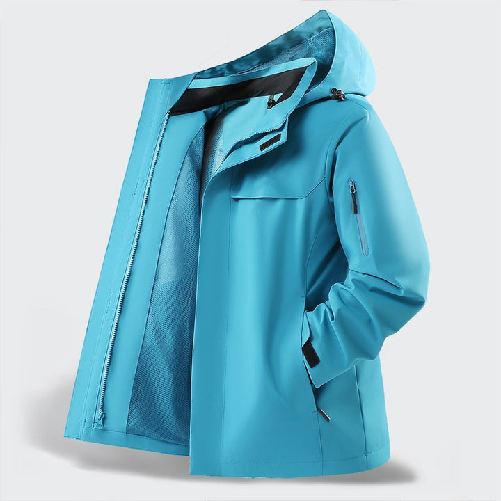 Herren Leichte wasserabweisende Kapuzen-Softshell-Übergangsjacke mit Meshfutter & Utility-Taschen Drune