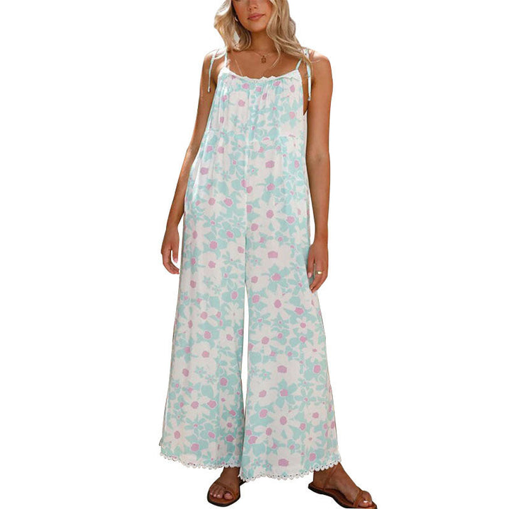 Damen Maxikleid mit floralem Muster und verstellbaren Trägern Drune