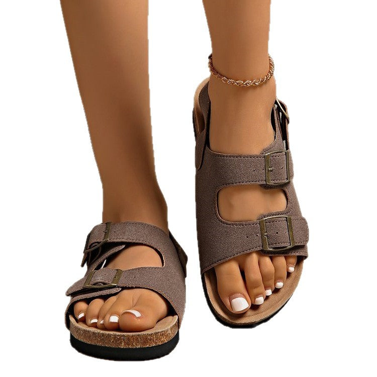 Damen bequeme Sandalen mit verstellbaren Schnallen Drune