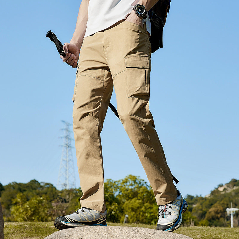 Herren Atmungsaktive Trekking-Cargohose mit Stretch und Mehrfachtaschen Drune