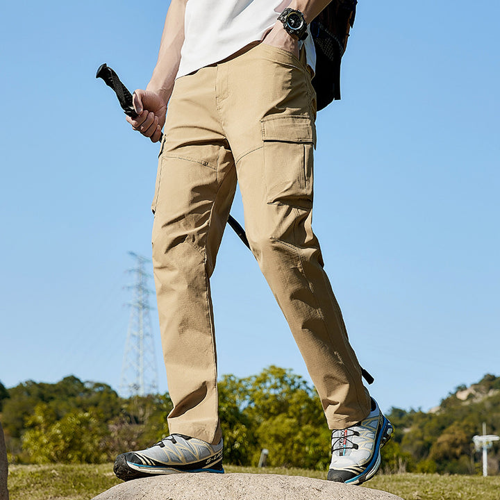 Herren Atmungsaktive Trekking-Cargohose mit Stretch und Mehrfachtaschen Drune