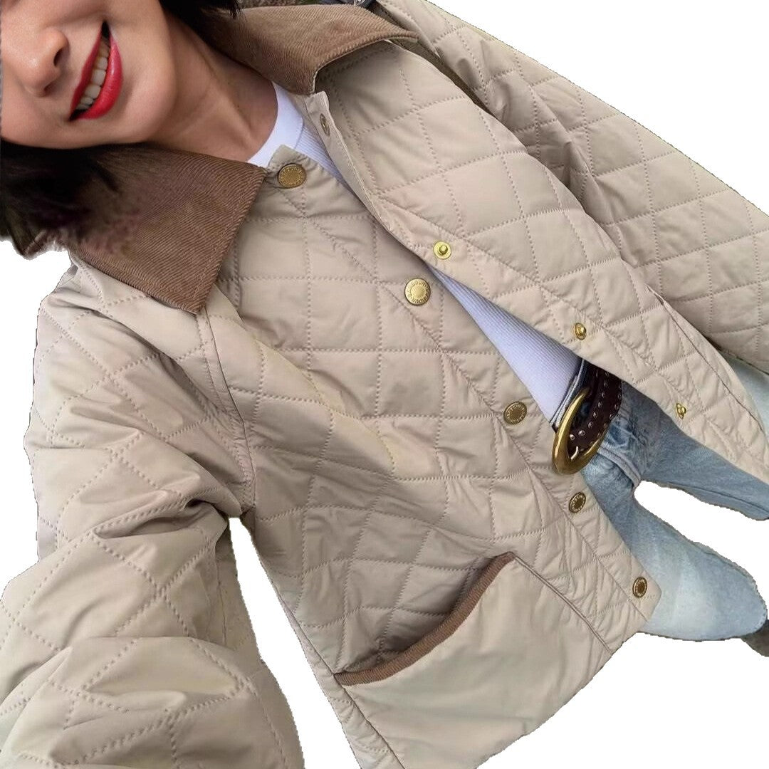 Damen gefütterte Steppjacke mit praktischen Taschen Drune