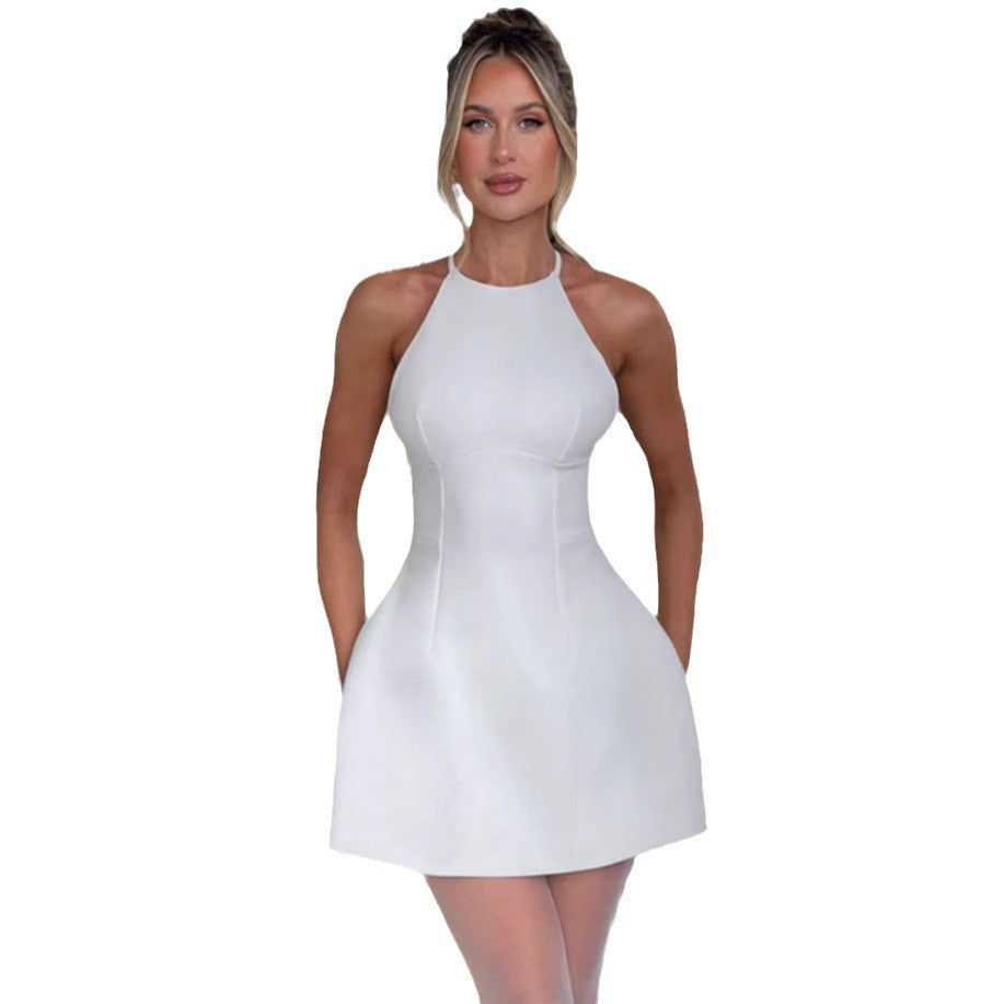 Damen A-Linien Minikleid mit schmalem Halterdesign und figurschmeichelnder Passform Drune