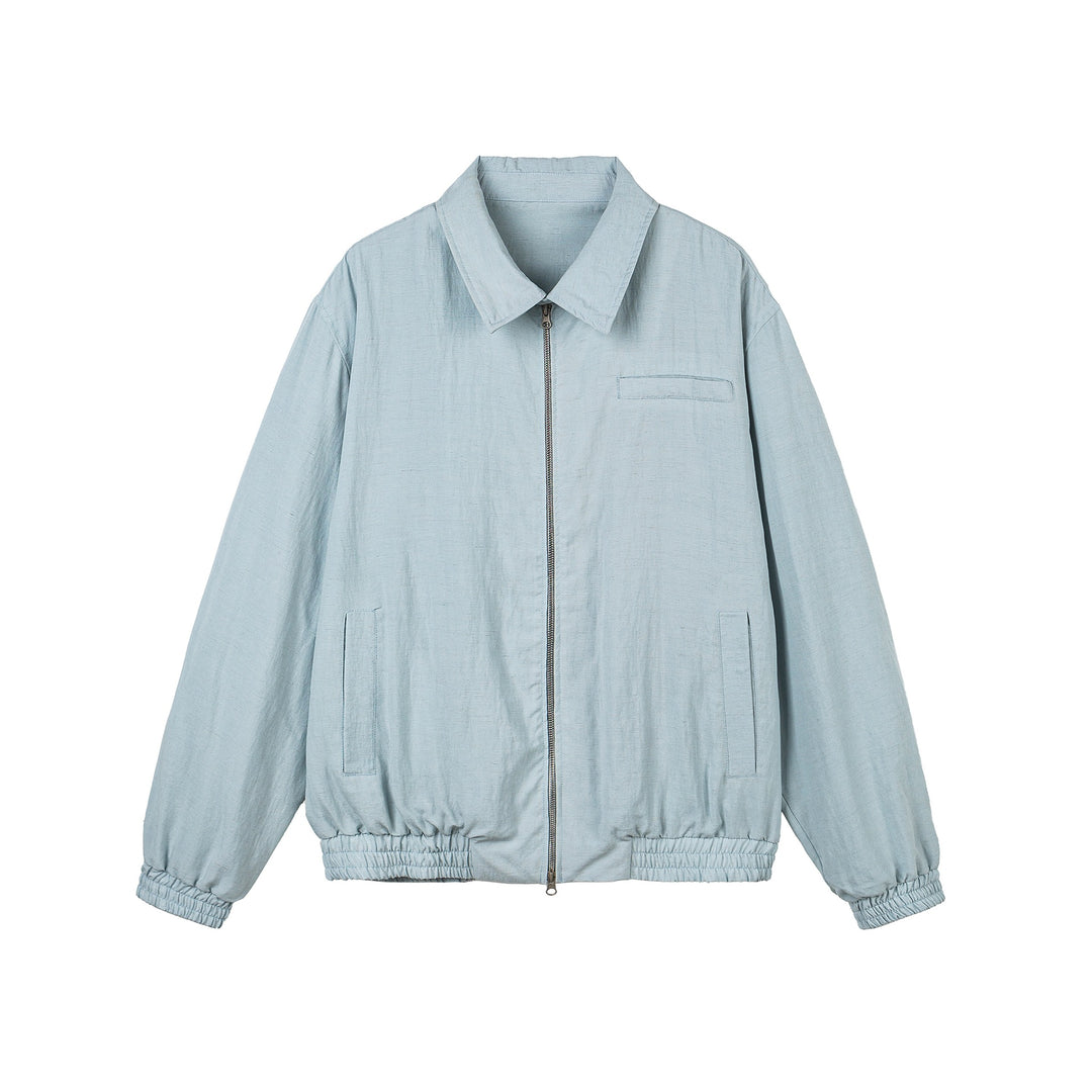 Damen Leichte Boxy‑Übergangsjacke mit durchgehendem Reißverschluss, elastischem Bund und Brust‑Welttasche Drune