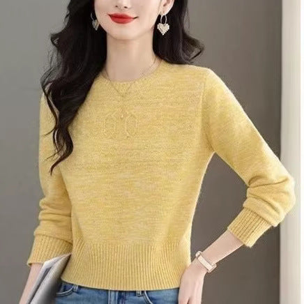 Damen modischer Strickpullover mit feinem Zopfmuster Drune