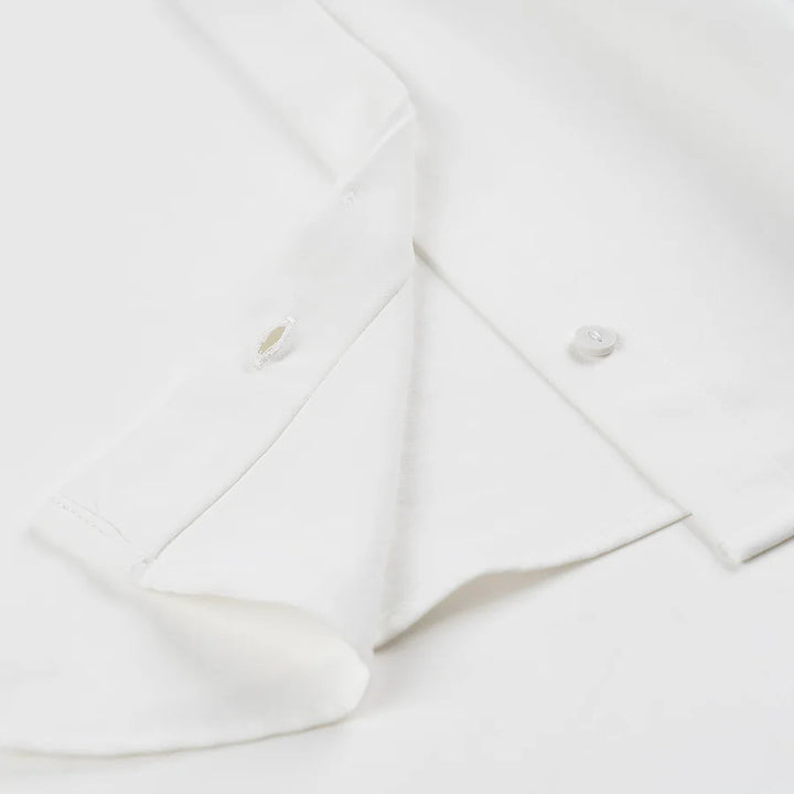 Damen nan minimalistische Baumwollmisch Bluse mit verdeckter Knopfleiste und dekorativen Schleifen vorne Drune