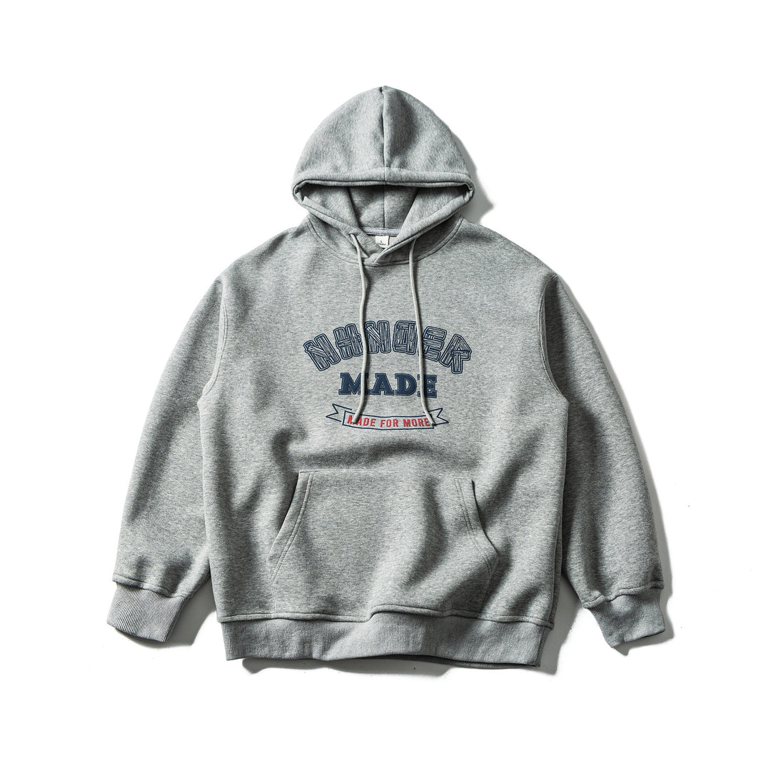 Unisex Oversize-Kapuzenpullover aus schwerer Baumwollmischung mit Frontprint und Kängurutasche Drune