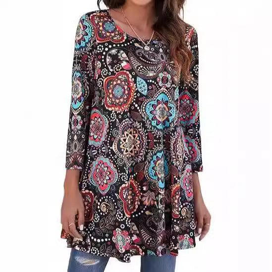 Damen Tunika mit einzigartigem Mandala-Druck Drune