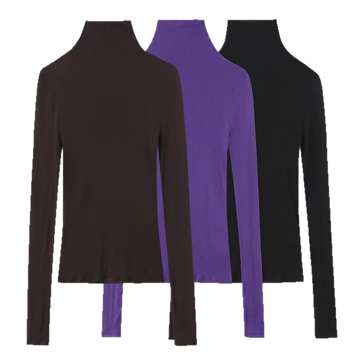 Damen Enganliegendes Langarm-Top mit hohem Rollkragen und Stretch‑Jersey Drune