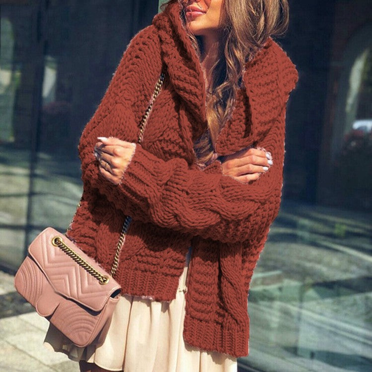 Damen Grober Strickcardigan mit asymmetrischem Schnitt und oversized Ärmeln Drune