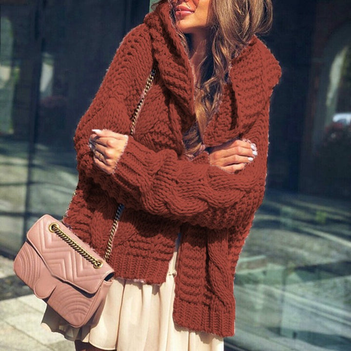 Damen Grober Strickcardigan mit asymmetrischem Schnitt und oversized Ärmeln Drune