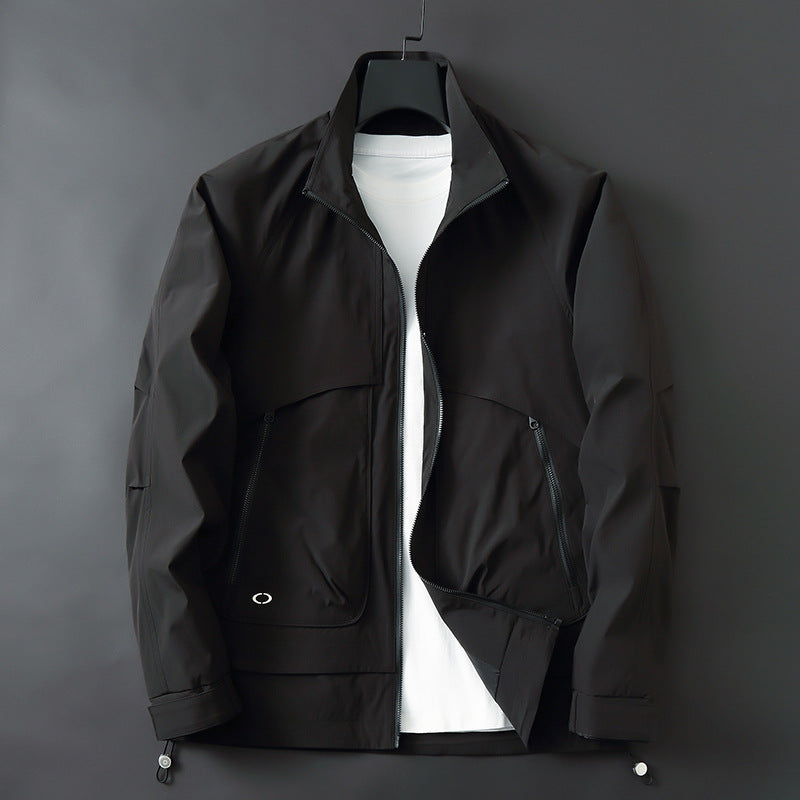 Herren Leichte Utility-Fieldjacke mit verstellbarem Saum und verdeckten Reißverschlusstaschen Drune