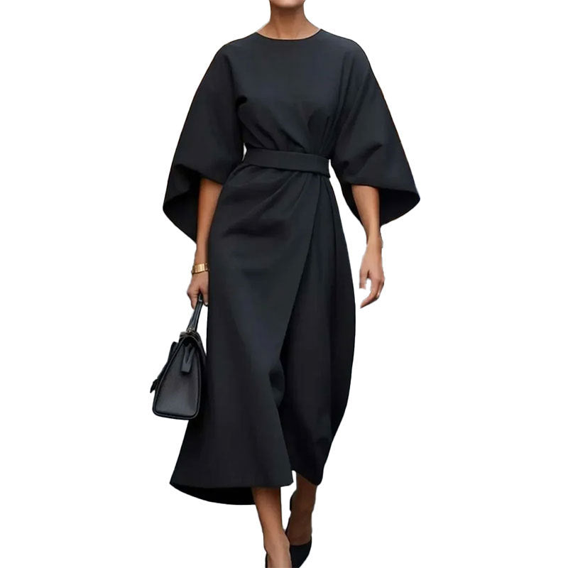Damen Maxikleid mit lässigem Schnitt und voluminösen Ärmeln Drune