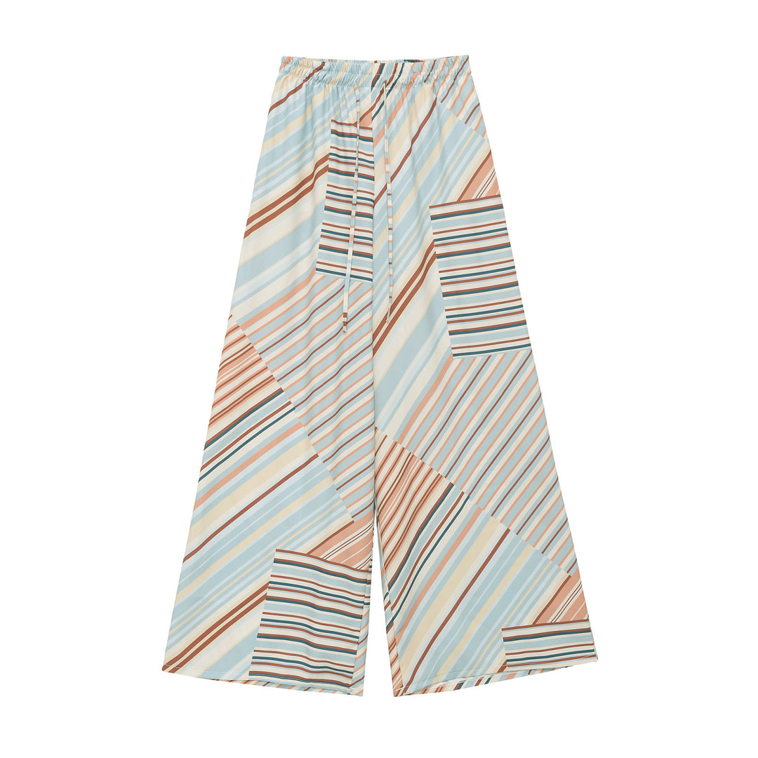 Damen Weite Culotte‑Hose mit elastischem Bund, Kordelzug und aufgesetzten Taschen Drune