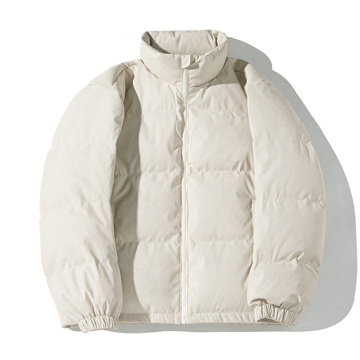 Unisex Voluminöse Pufferjacke mit Stehkragen, minimalistischer Silhouette und verstellbarem Saum Drune