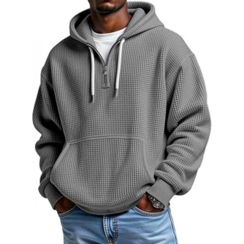 Herren Modischer Kapuzenpullover mit Waffelstruktur Drune