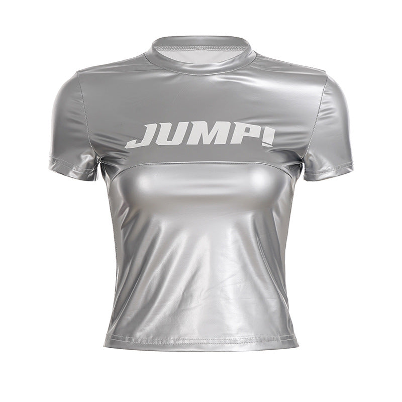 Damen Sportshirt aus glänzendem Material Drune
