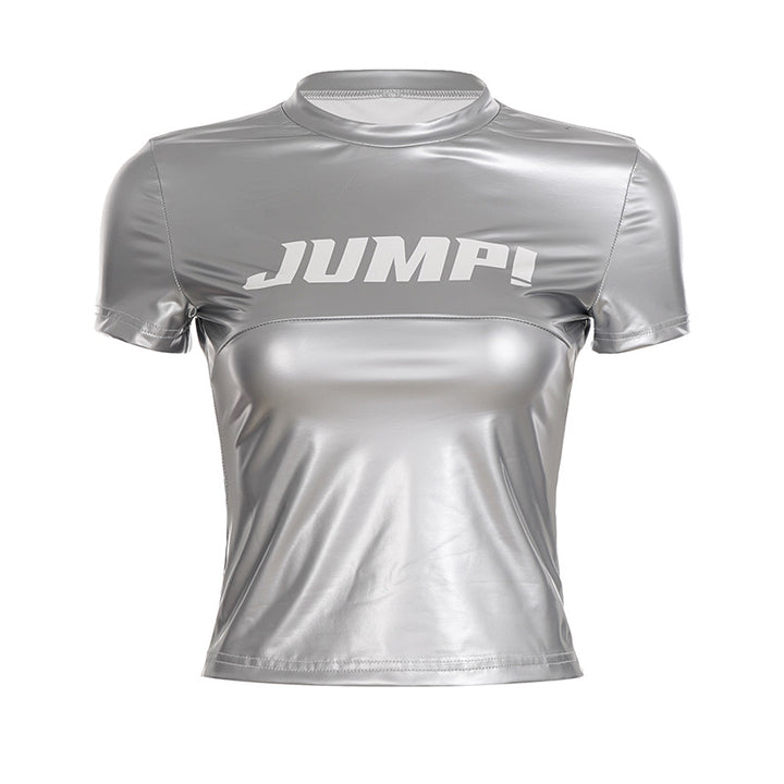 Damen Sportshirt aus glänzendem Material Drune