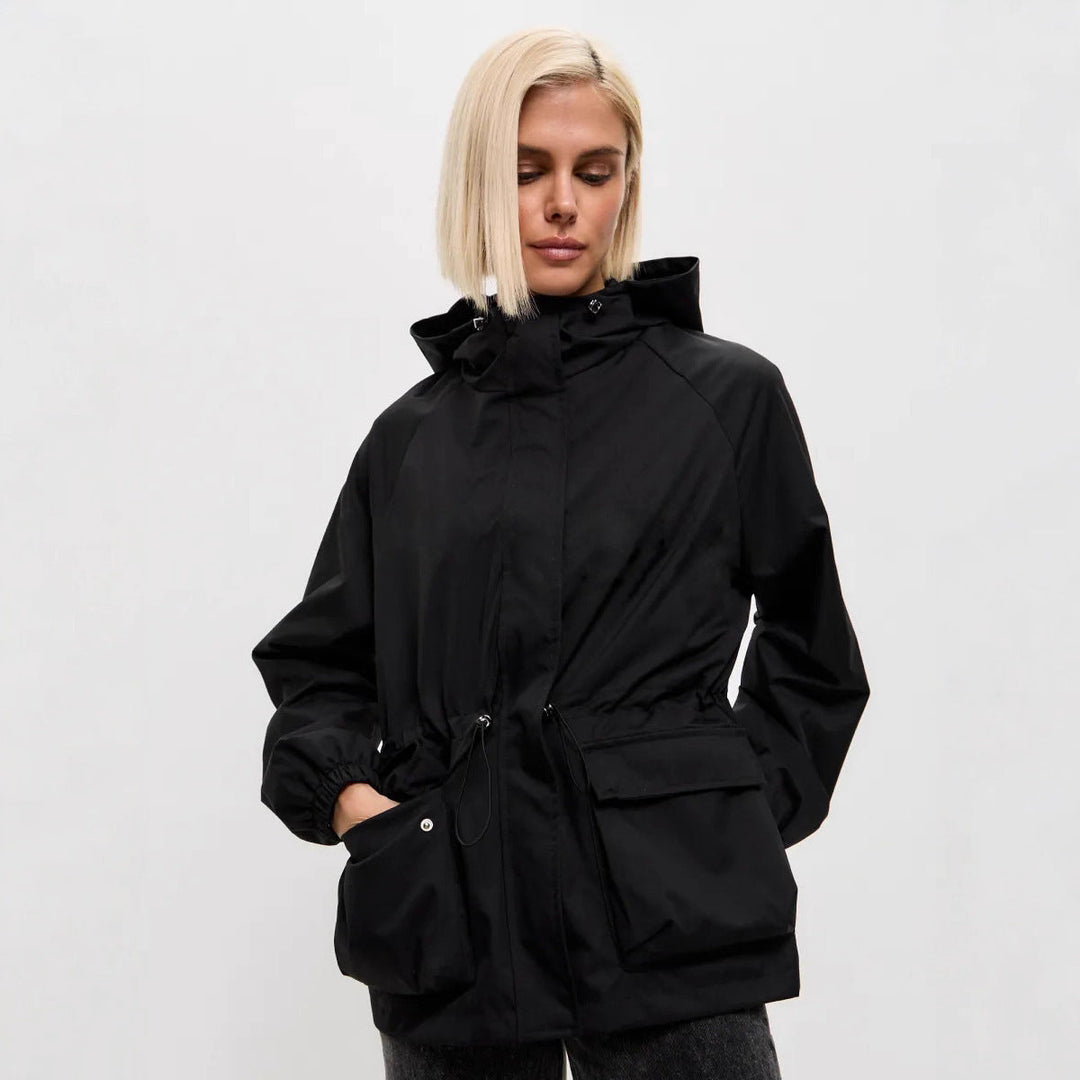 Damen lässige wasserdichte Jacke mit verstellbarem Bund Drune