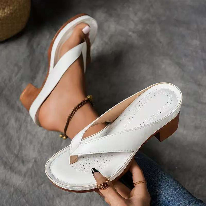 Damen Wedge-Pantoletten mit ergonomischem Fußbett und modischem Riemendesign Drune