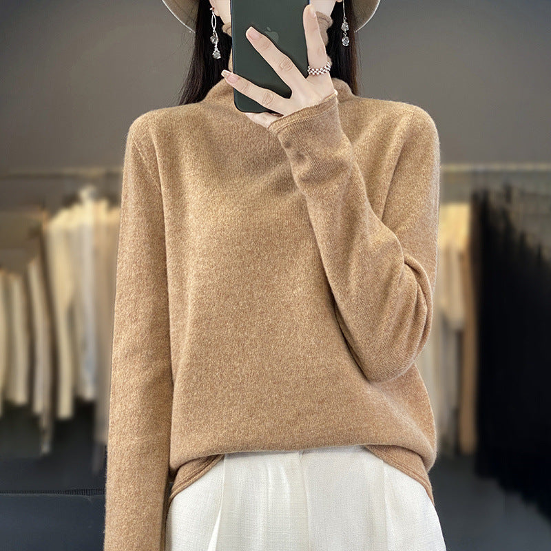 Damen Weicher Feinstrick-Rollkragenpullover mit kaschmirähnlicher Haptik und verlängerten Bündchen Drune
