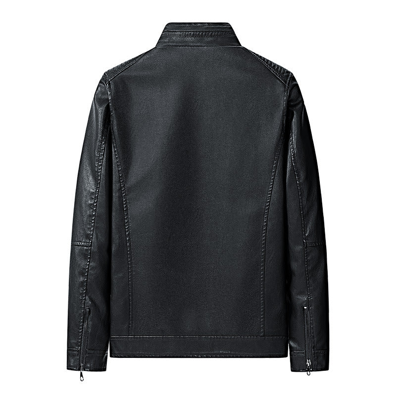 Herren modische Lederjacke mit Steppdetails Drune