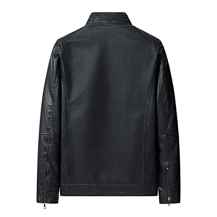 Herren modische Lederjacke mit Steppdetails Drune