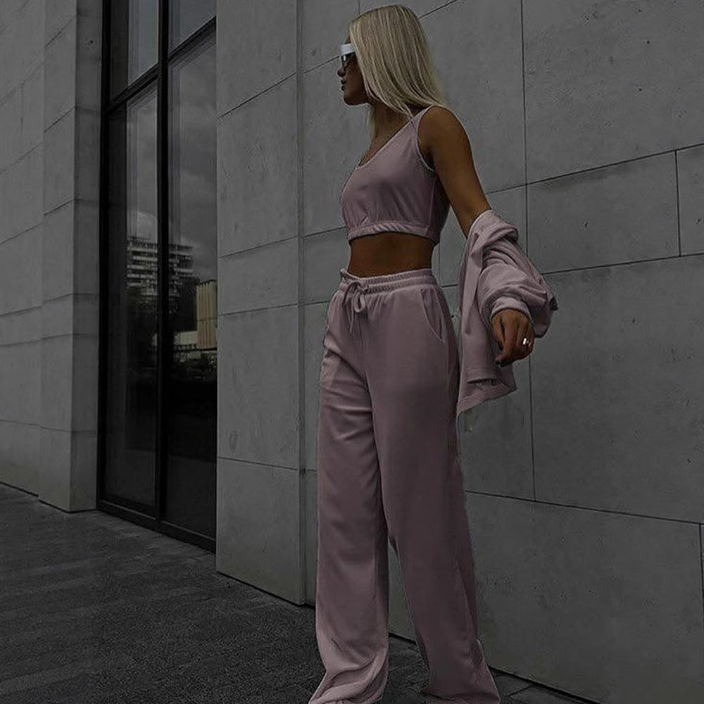 Damen Bequeme und modische Kombi aus Top und Hose Drune