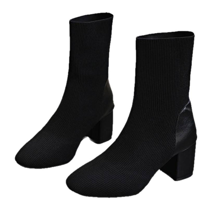 Damen Modische Stiefeletten aus Strick Drune