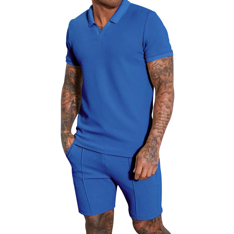 Herren Polo-Shirt und Shorts Set mit atmungsaktiver Struktur Drune