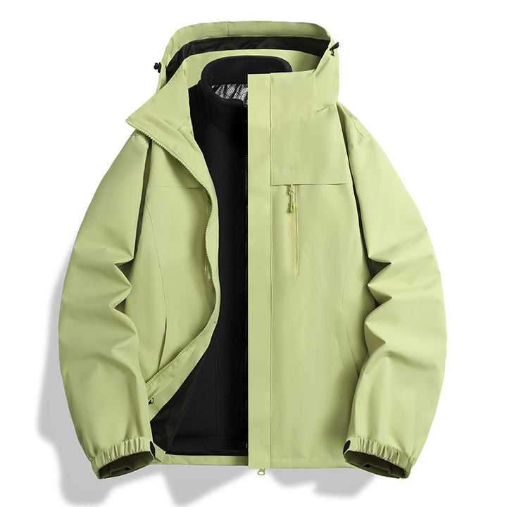 Herren Zwei-in-eins Softshell-Hybridjacke mit abnehmbarer Fleece-Innenjacke und wasserabweisender Membran Drune