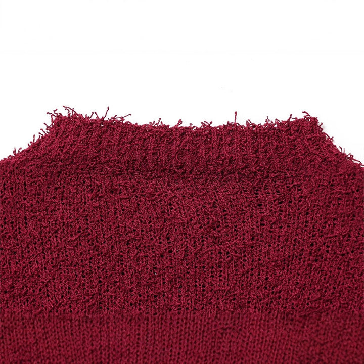 Damen kuschelige Strickjacke mit fransigen Ärmeln Drune