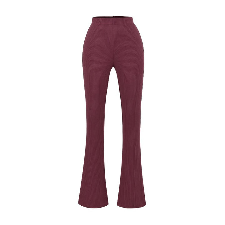 Damen Elegante Flared-Hose aus hochwertigem, elastischem Stretchmaterial mit hohem Bund Drune