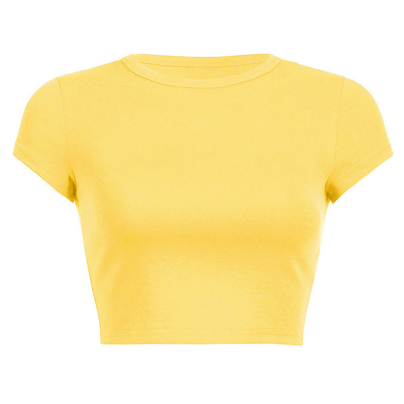 Damen Cropped Classic Fit T-Shirt Drune