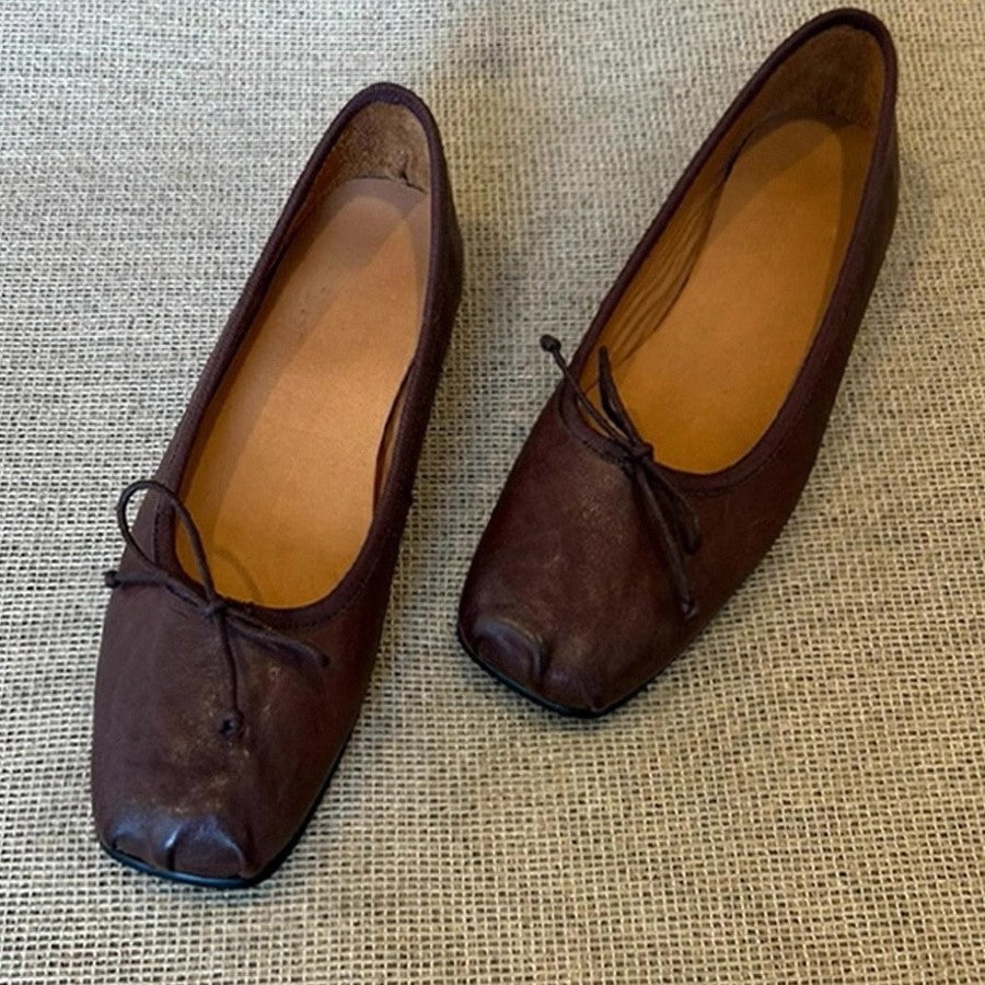 Damen Ballerinas mit quadratischer Zehenform und elegantem Riemenverschluss Drune
