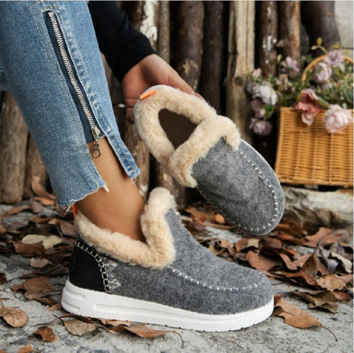 Damen bequeme Fleece-Hausschuhe mit warmem Innenfutter und rutschfester Sohle Drune