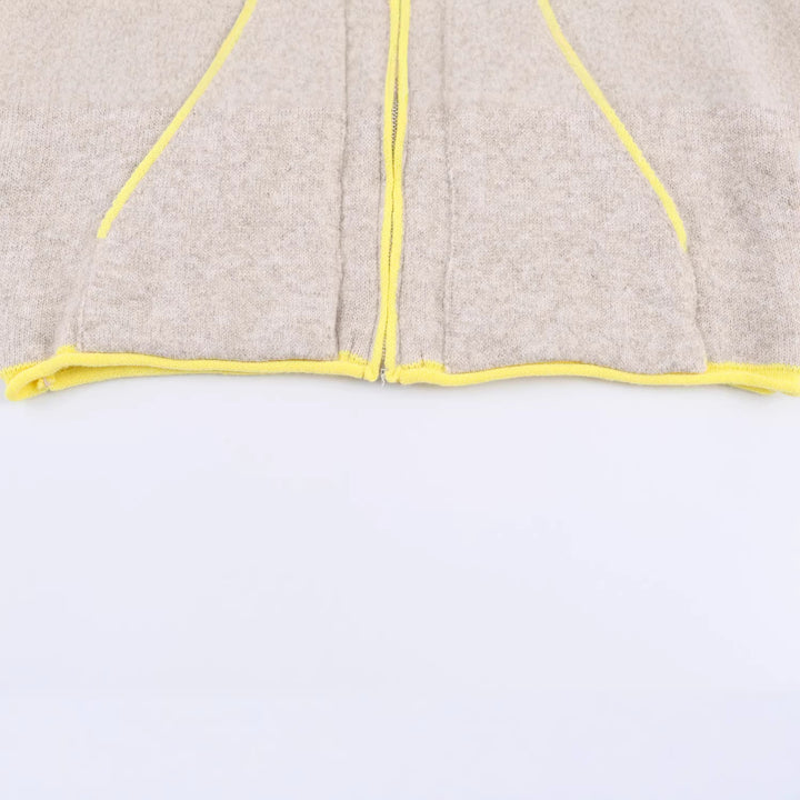 Damen Kurze Boxy‑Fleecejacke mit hohem Funnelkragen und Kontrastpaspel Drune