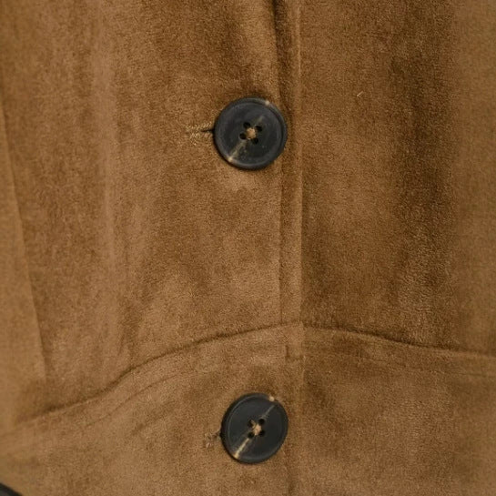 Damen Kurz geschnittene Wollmix-Jacke mit Stehkragen, Reißverschluss und Ballonärmeln Drune