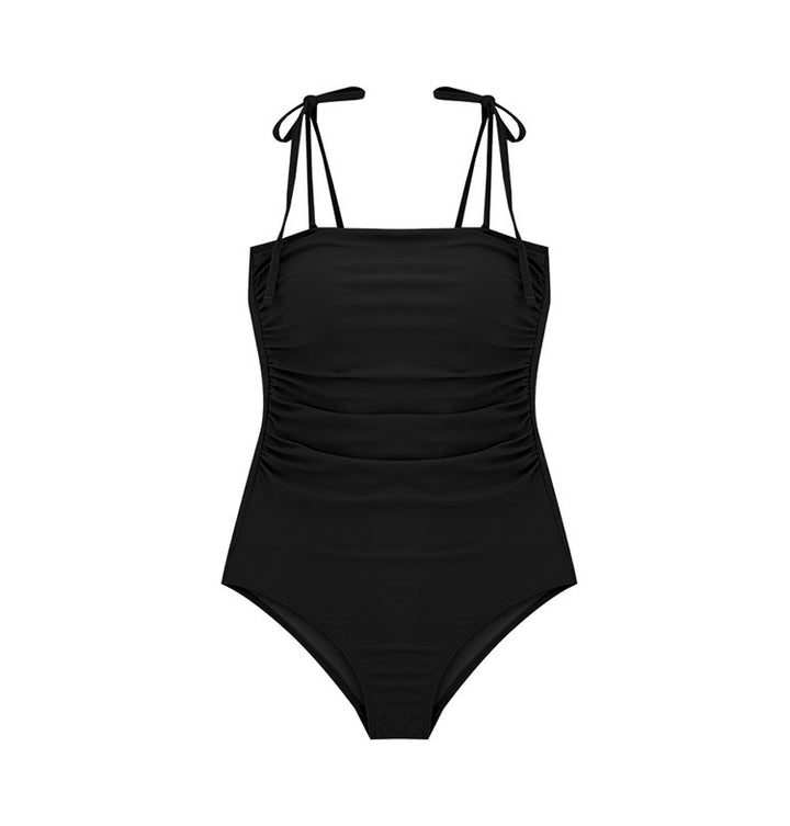 Damen Einteiler Badeanzug mit verstellbaren Trägern und eleganter Raffung Drune