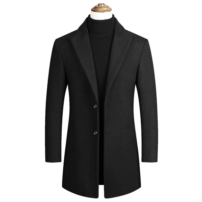 Herren Taillierter Wollmix-Mantel mit Notch-Revers und Zweiknopfverschluss Drune