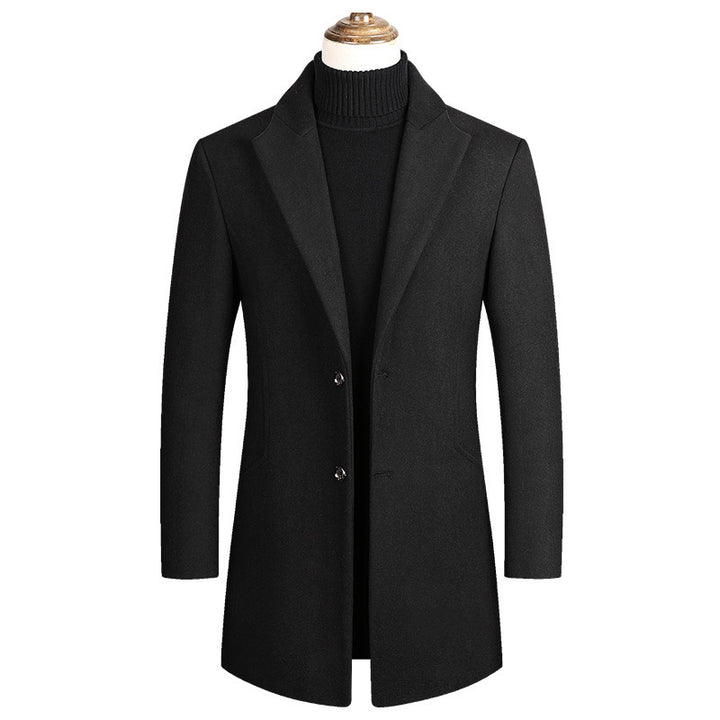 Herren Taillierter Wollmix-Mantel mit Notch-Revers und Zweiknopfverschluss Drune