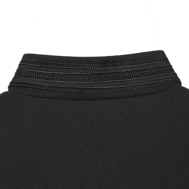Damen Cropped Marschalljacke mit Stehkragen und dekorativen Zierbordüren Drune