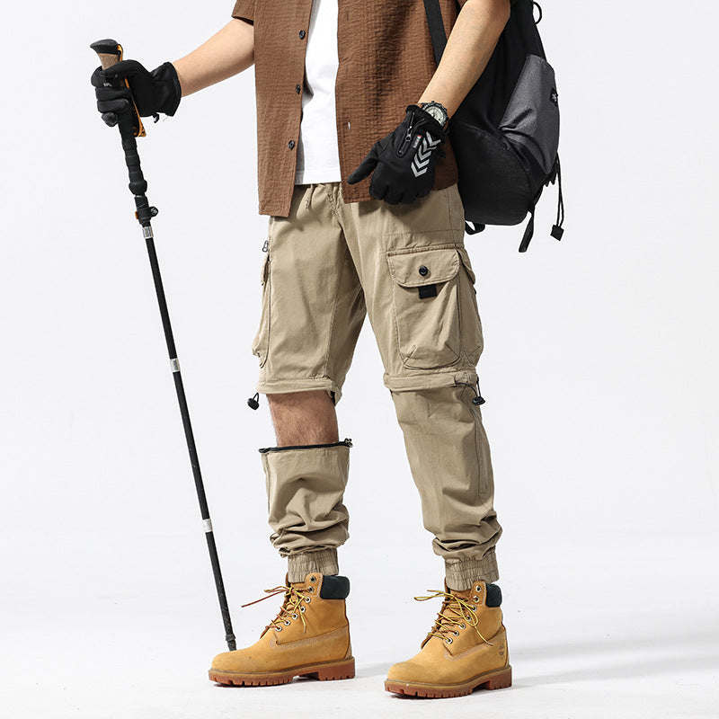 Herren Cargo-Jogginghose im Utility-Stil mit Elastikbund, Kordelzug und Multifachtaschen Drune
