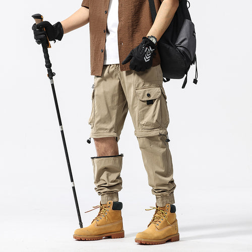 Herren Cargo-Jogginghose im Utility-Stil mit Elastikbund, Kordelzug und Multifachtaschen Drune