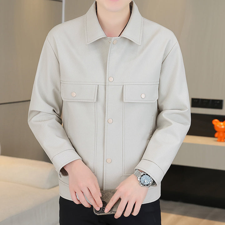Herren Modische Freizeitjacke mit zwei großen Brusttaschen Drune